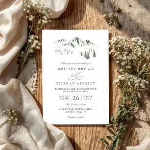 Convite de Casamento Floresta Montanhas Pinheiros