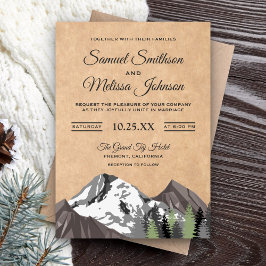 Convite de Casamento Floresta Montanhosa Kraft Rús