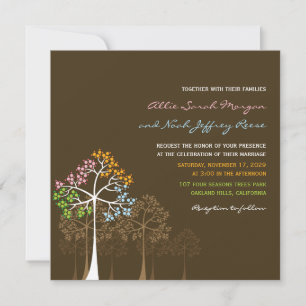 Convite de casamento Florestal de Quatro Camas