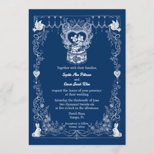 Convite de Casamento Florestal Ilustrado