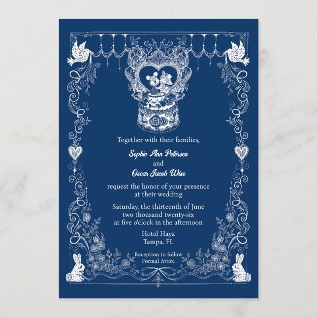 Convite de Casamento Florestal Ilustrado (Frente)