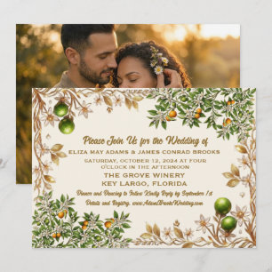 Convite de Casamento Florida Orange Blossom