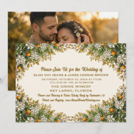 Convite de Casamento Florida Orange Blossom