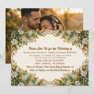 Convite de Casamento Florida Orange Blossom