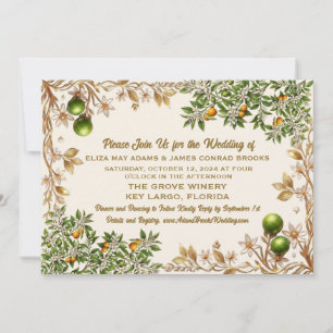 Convite de Casamento Florida Orange Blossom