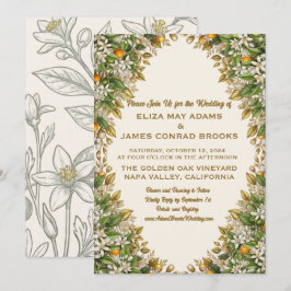 Convite de Casamento Florida Orange Blossom
