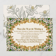 Convite de Casamento Florida Orange Blossom