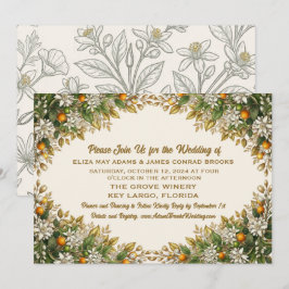 Convite de Casamento Florida Orange Blossom