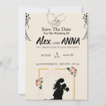 Convite de Casamento Fofo Estilo Boho