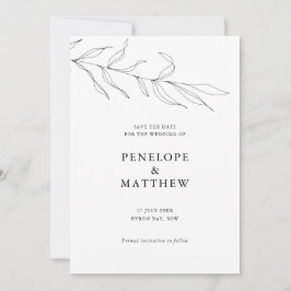 Convite de Casamento Folha de Folhagem Desenho à M