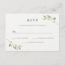Convite de Casamento Folha Verde Aquarela