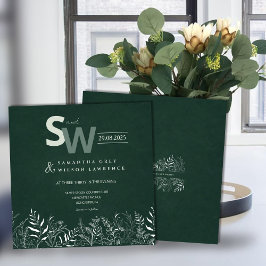 Convite de Casamento Folha Verde Botânica