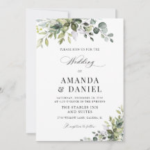Convite de Casamento Folhagem Elegante