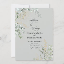 Convite de Casamento Folhagem Elegante
