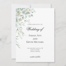 Convite de Casamento Folhas de Eucalipto Verde