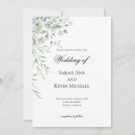 Convite de Casamento Folhas de Eucalipto Verde