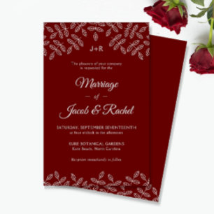 Convite de Casamento Folhas de Jardim Elegantes Ve