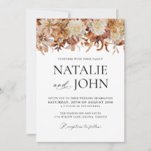 Convite de Casamento Folhas de Outono
