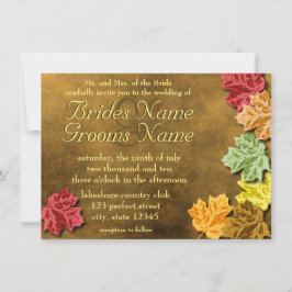 Convite de Casamento Folhas de Outono