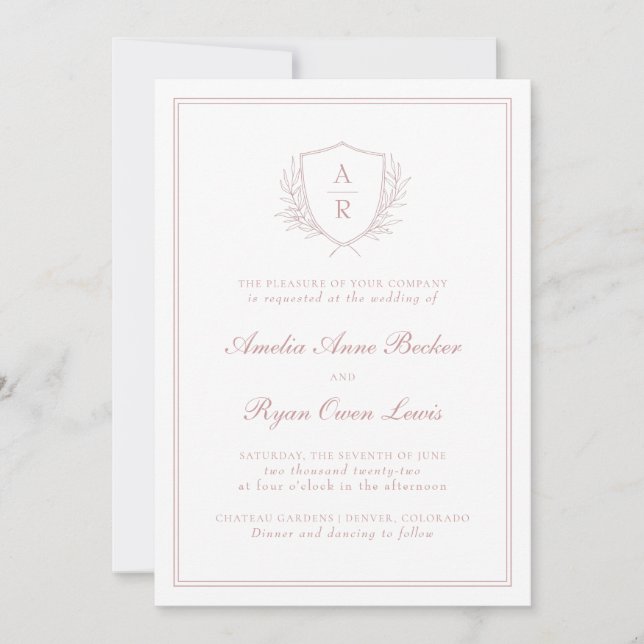 Convite de Casamento Folhas Minimalistas Elegantes (Frente)