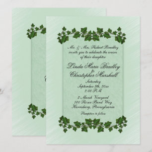 Convite de Casamento Folhas Verdes e Hortelã