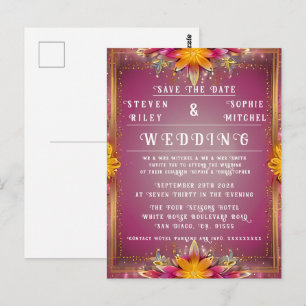 Convite de Casamento Foral Personalizável