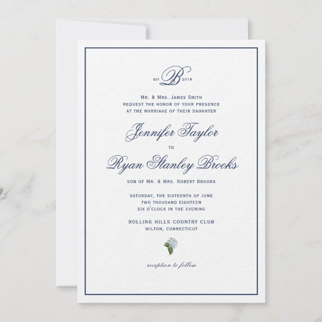 Convite de casamento Formal (Frente)