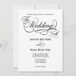 Convite de Casamento Formal Branco Elegante