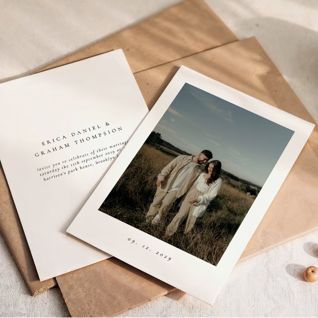 Convite de Casamento Formal Clássico com Foto (Criador carregado)