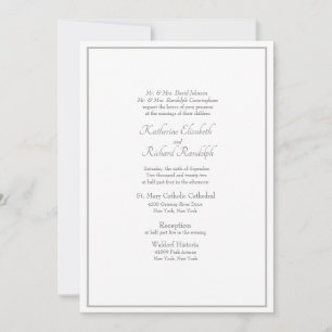 Convite de Casamento Formal com Ambos os Pais List