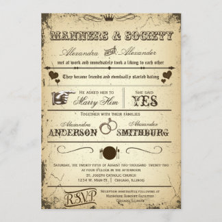 Convite de casamento Formal da Vintage Playbill St