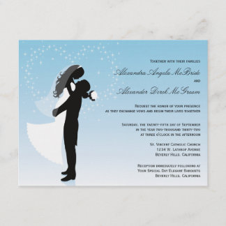 Convite de casamento Formal de Ombre Azul