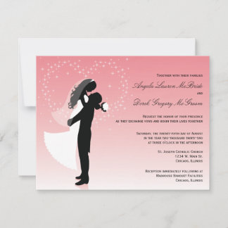 Convite de casamento Formal de Ombre Rosa Silhouet