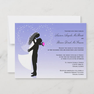 Convite de casamento Formal de Silhueta de Ombre P