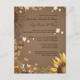 Convite de casamento formal dos girassóis