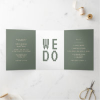 Convite de casamento formal minimalista Green Game