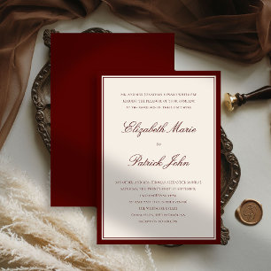 Convite de Casamento Formal Moderno Clássico Quadr
