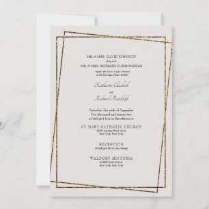 Convite de Casamento Formal Neutro Ambos os Pais