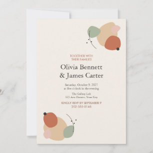 Convite de Casamento Formas Orgânicas Abstratas Mo