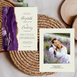 Convite de Casamento Foto Ágata Roxo Orçamento Mar