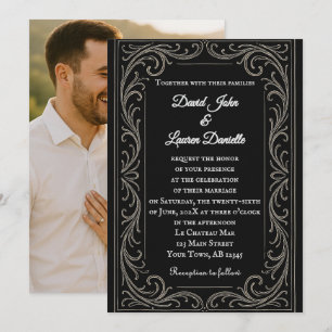 Convite de Casamento Foto Black Beauty