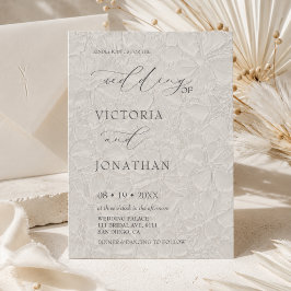 Convite de Casamento Foto Branco Moderno Cinza Cla