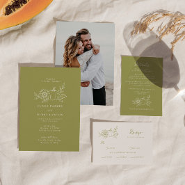 Convite de Casamento Foto de Girassol de Abóbora V