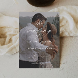 Convite de Casamento Foto Elegante Script Orçament