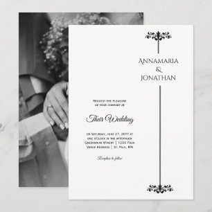 Convite de Casamento Foto Minimalista Elegante Pre