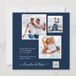 Convite de casamento FOTO moderno CÓDIGO QR RSVP A