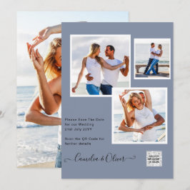 Convite de casamento FOTO moderno CÓDIGO QR RSVP A