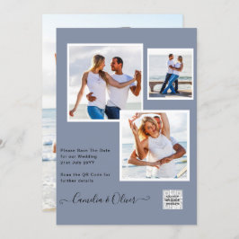 Convite de casamento FOTO moderno CÓDIGO QR RSVP A