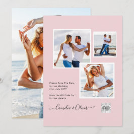 Convite de casamento FOTO moderno CÓDIGO QR RSVP B