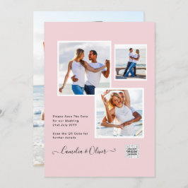 Convite de casamento FOTO moderno CÓDIGO QR RSVP B